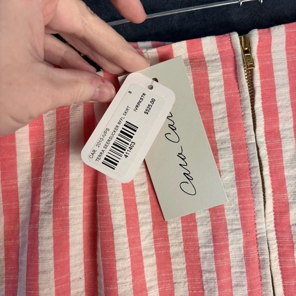 Cara Cara Terra Pink/Ivory Seersucker Skirt – Sz 8 (NWT)